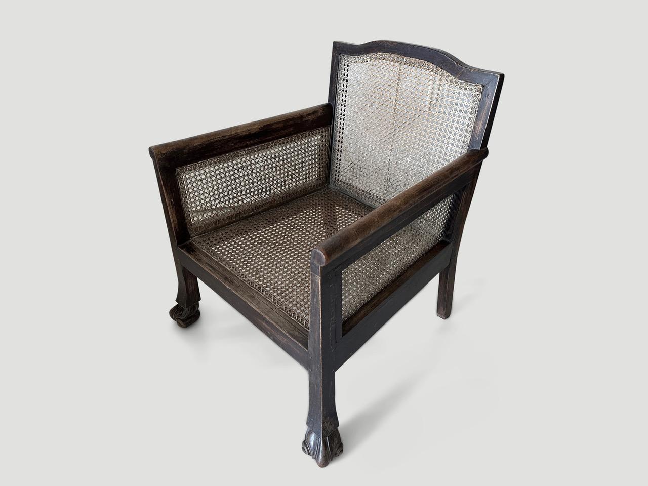 Wood Andrianna Shamaris Antique Colonial Low Chair For Sale