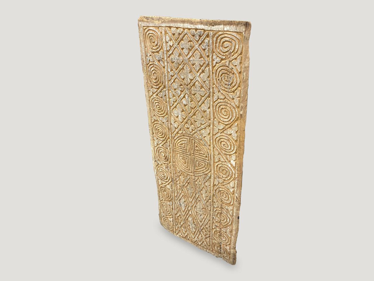 Primitive Andrianna Shamaris Antique Hand Carved Panel