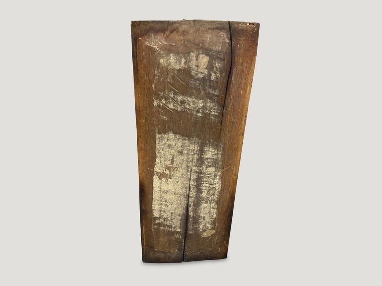 Antique hand carved architectural panel from Toraja. This carving symbolizes the protection of the home. Originally used as an exterior panel. Great art piece.

This antique panel was sourced in the spirit of wabi-sabi, a Japanese philosophy that