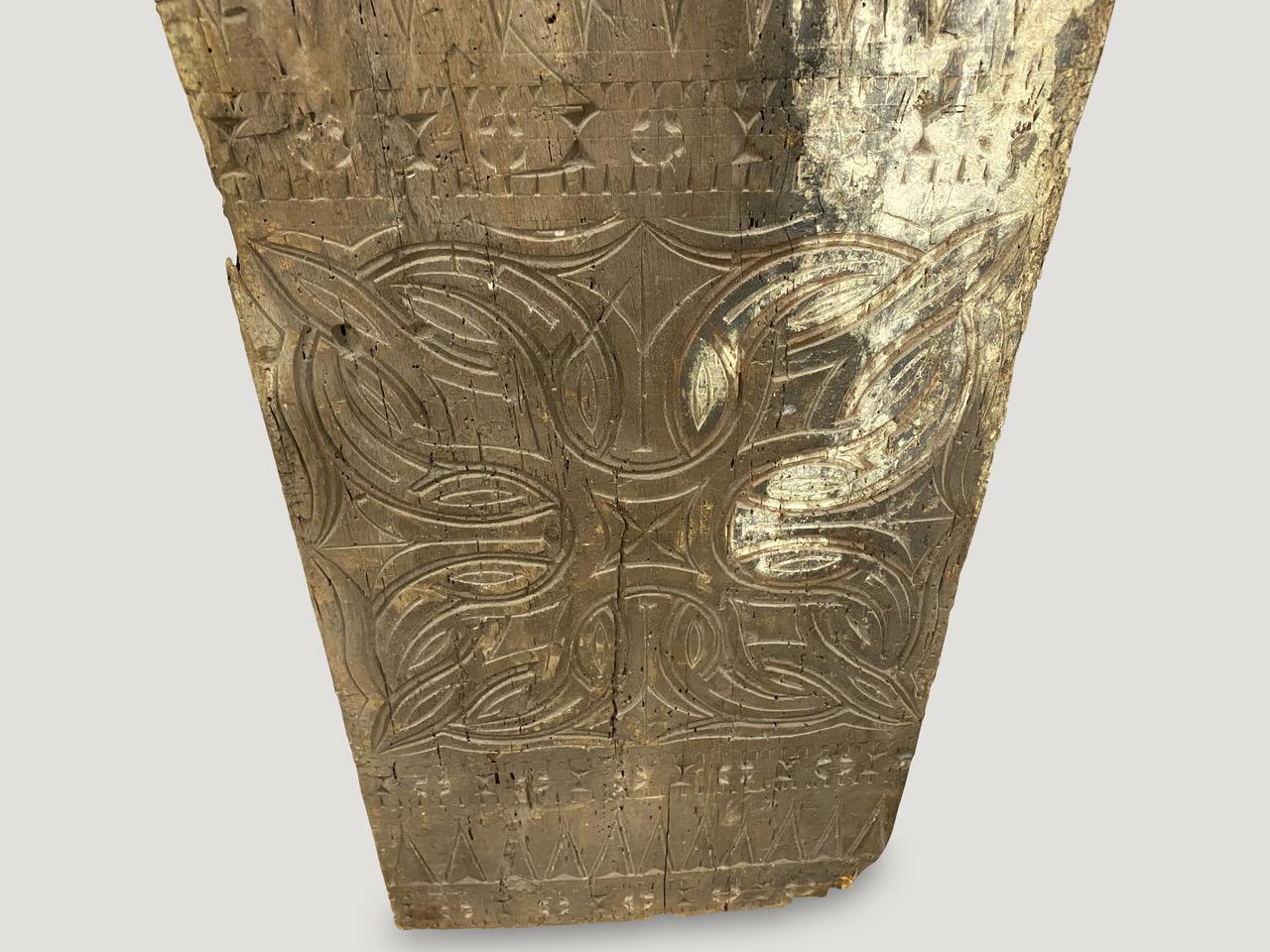 Indonesian Antique Hand Carved Wooden Panel For Sale