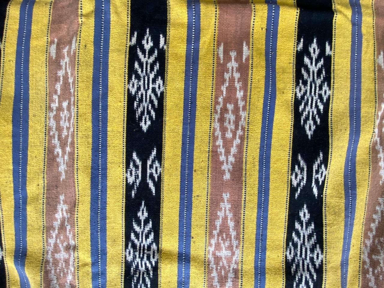 Andrianna Shamaris Antique Ikat Backed in Suede For Sale 3