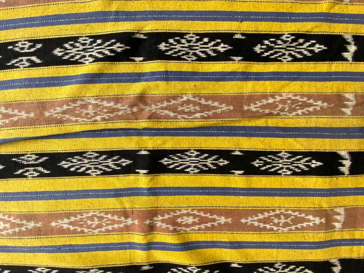 20th Century Andrianna Shamaris Antique Ikat Backed in Suede For Sale