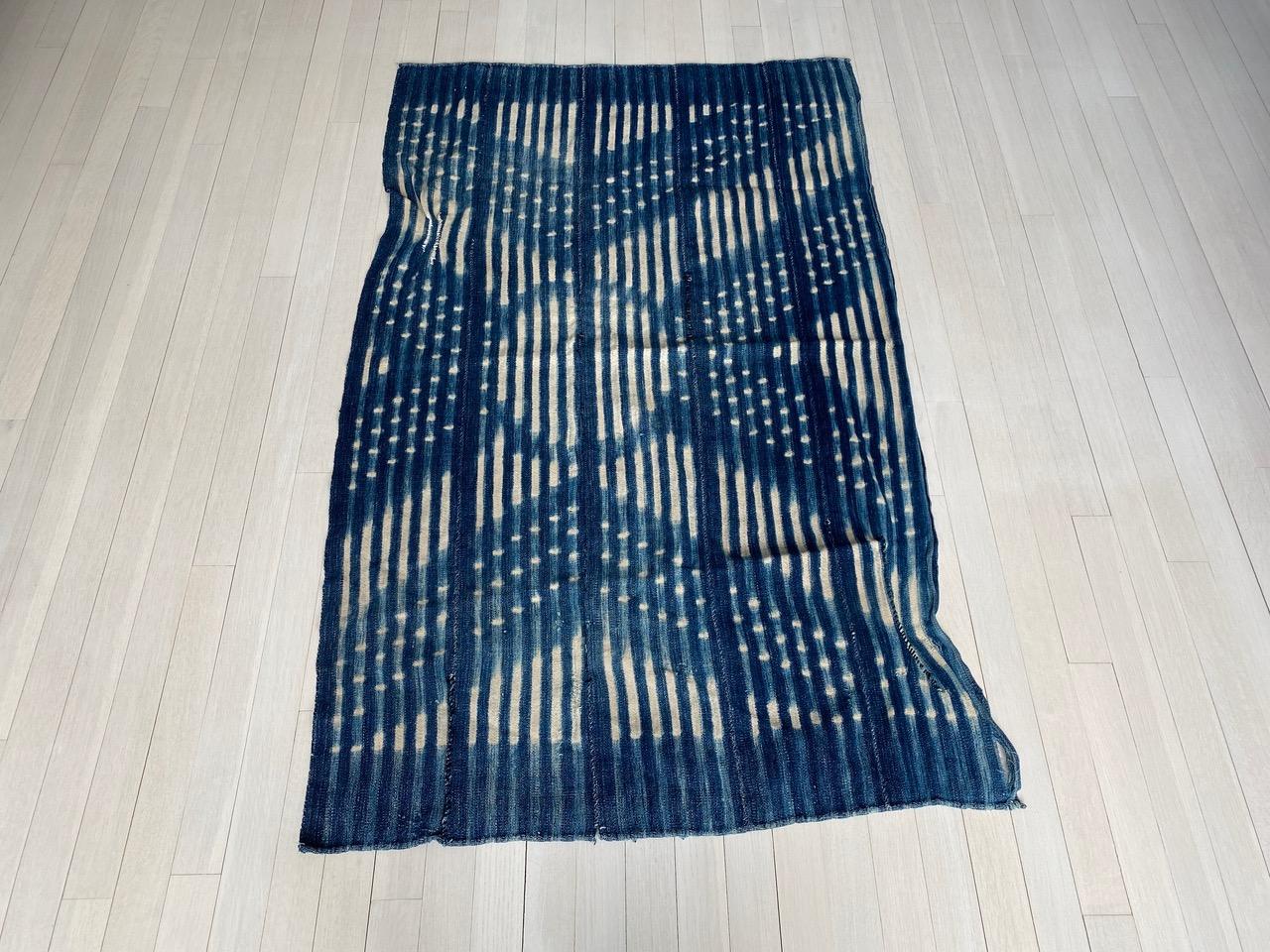 African Andrianna Shamaris Antique Indigo Mali Textile For Sale