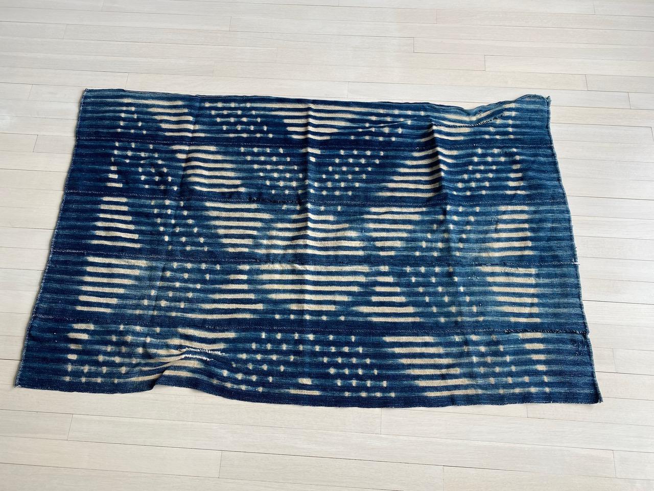 Hand-Woven Andrianna Shamaris Antique Indigo Mali Textile For Sale