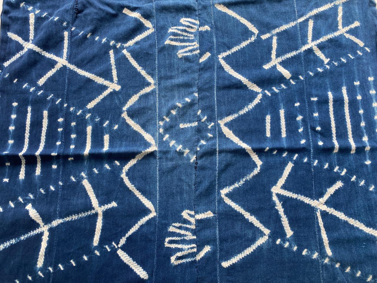 Hand-Woven Andrianna Shamaris Antique Indigo Mali Textile For Sale