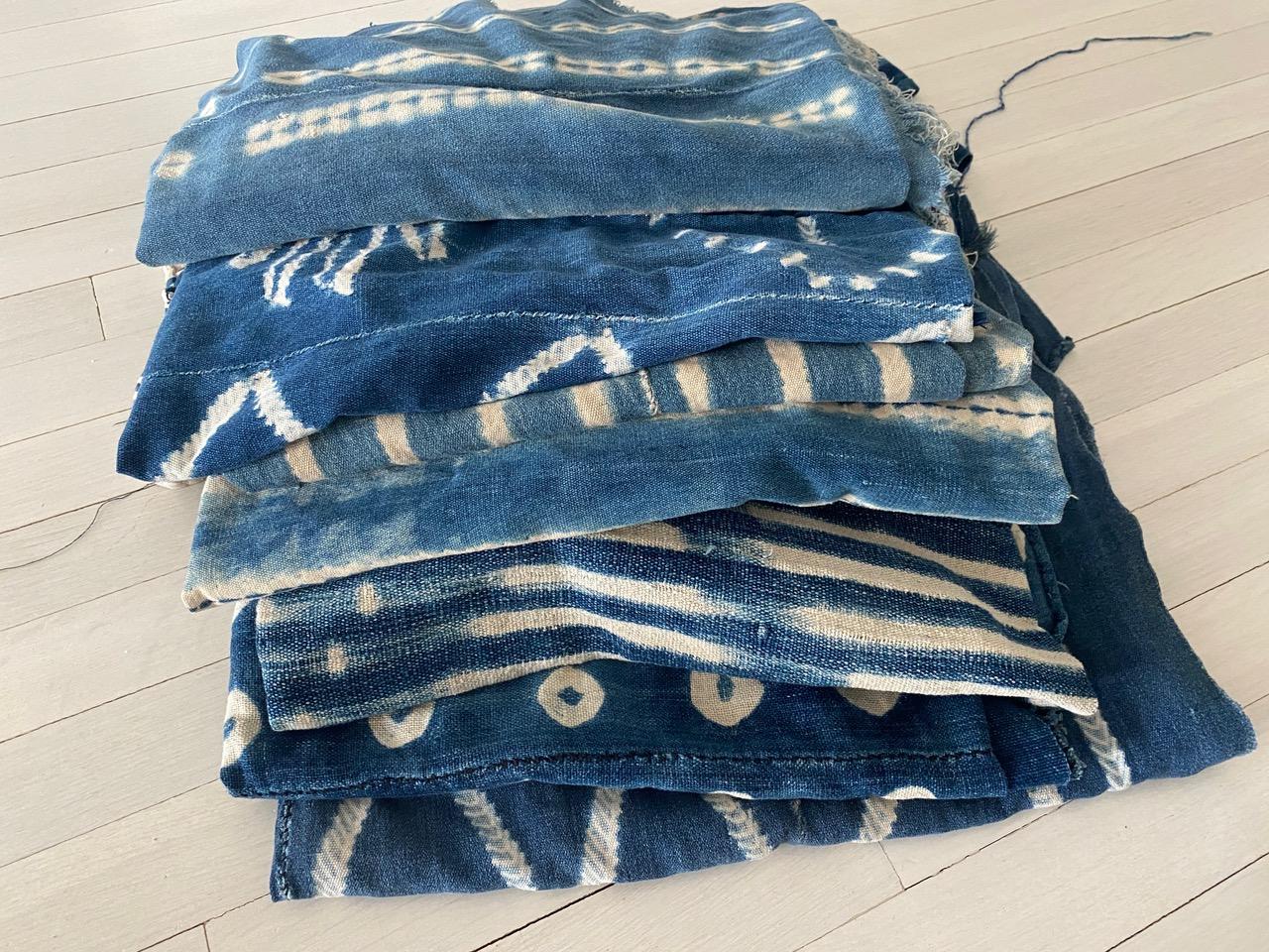 Cotton Antique Indigo Mali Textile For Sale