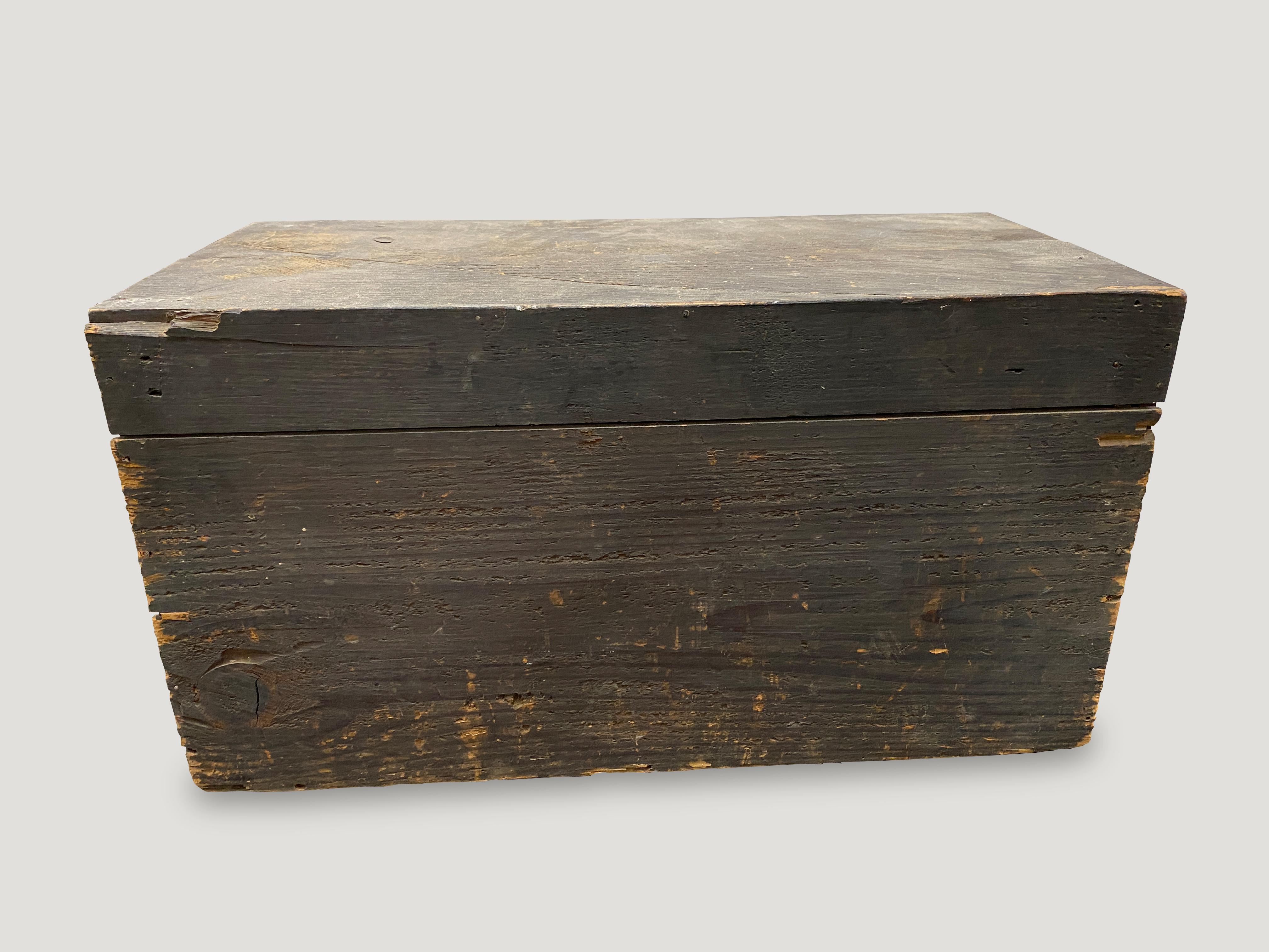Andrianna Shamaris Antique Japanese Wabi Sabi Wood Tansu Chest In Distressed Condition In New York, NY