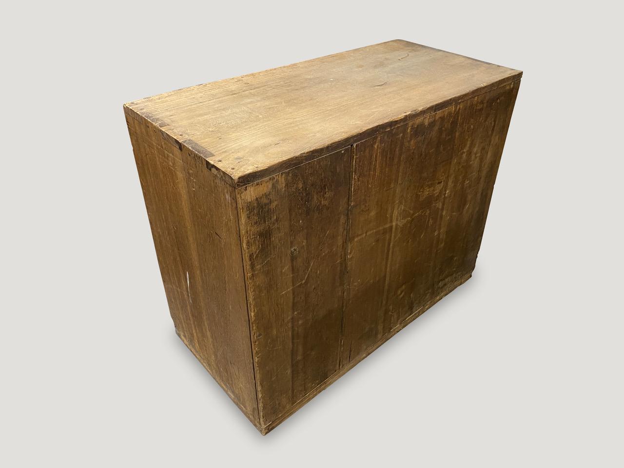 Andrianna Shamaris Antique Japanese Wabi Sabi Wood Tansu Chest In Distressed Condition In New York, NY