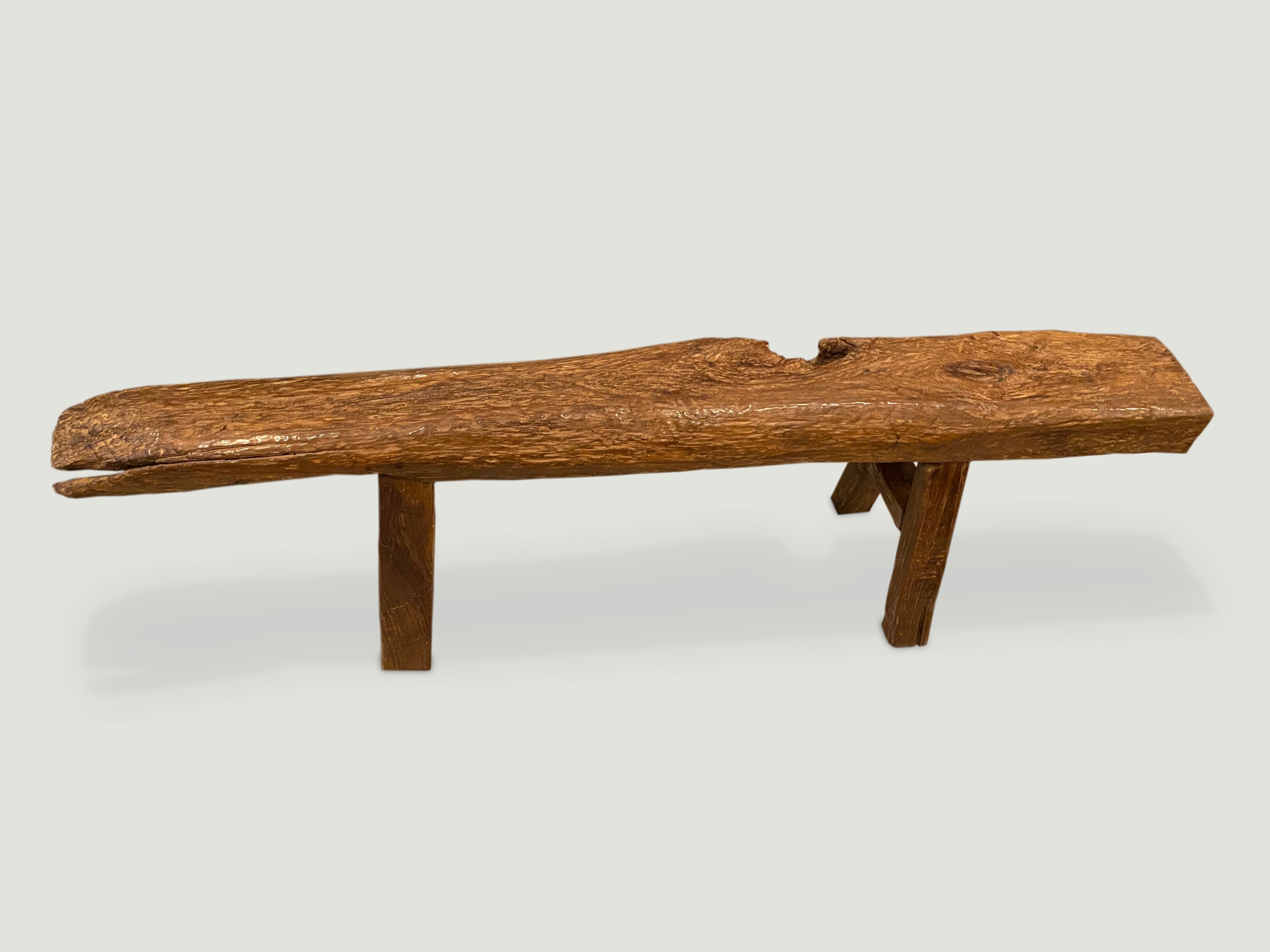 Primitive Andrianna Shamaris Antique Log Bench