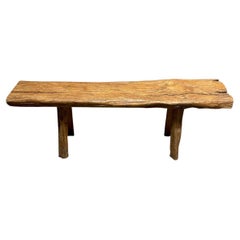 Banc ancien en bois de teck de style bûches Andrianna Shamaris