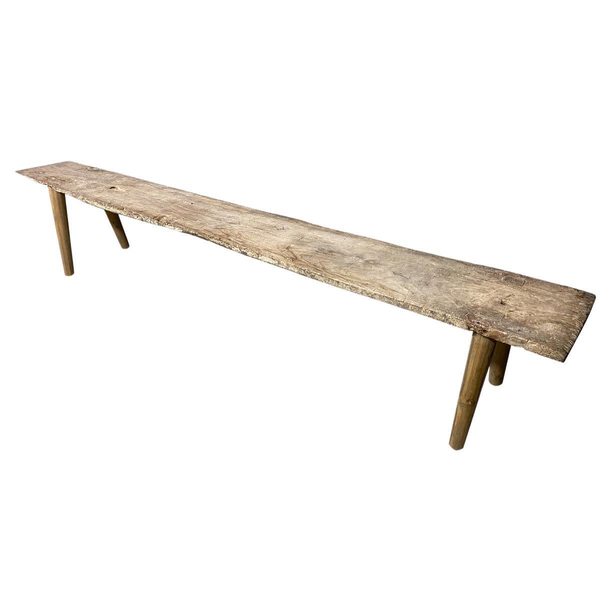 Andrianna Shamaris Antique Long Teak Wood Bench
