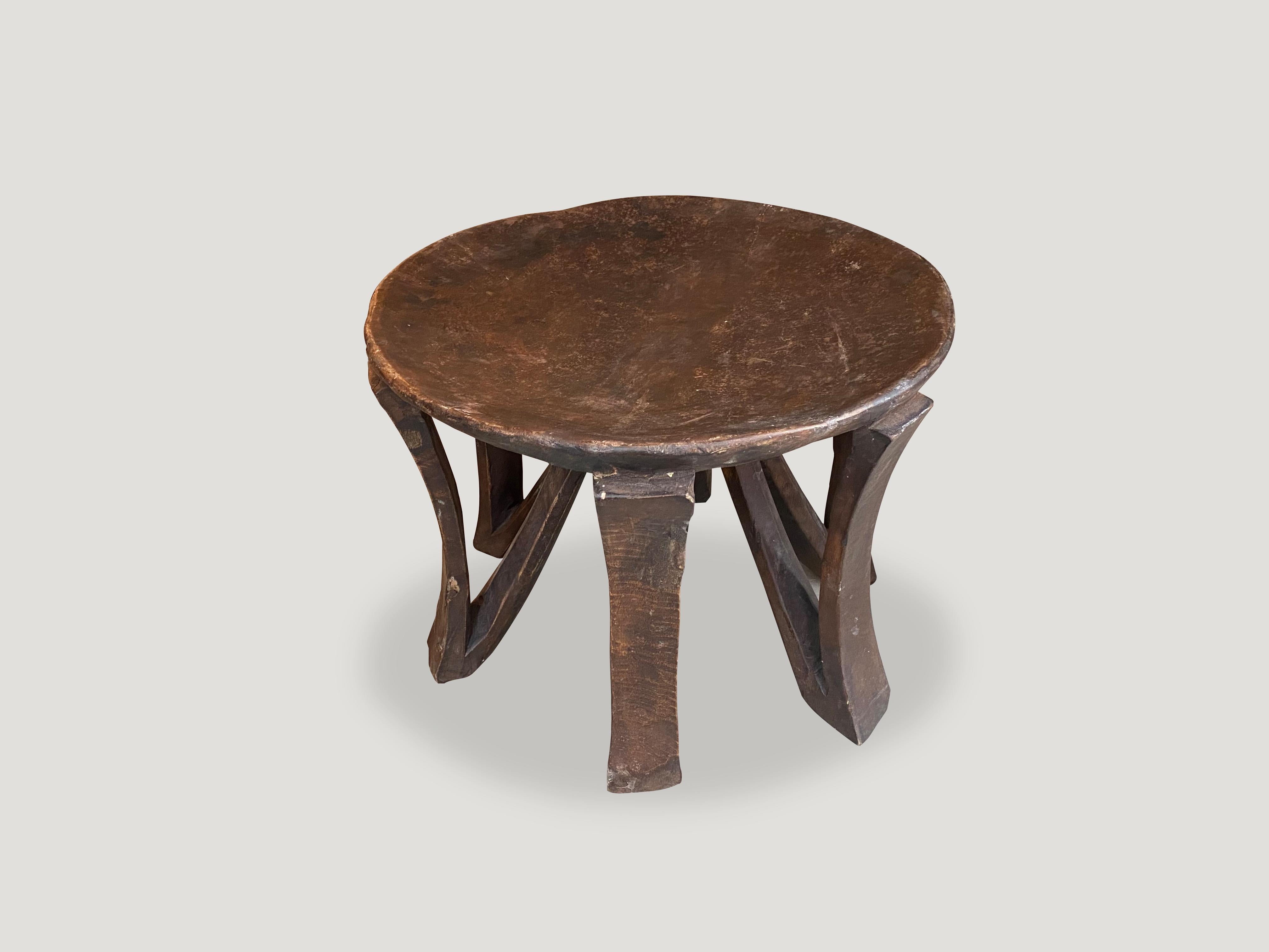 Mid-20th Century Andrianna Shamaris Antique Mahogany Wood African Sculptural Side Table or Bowl