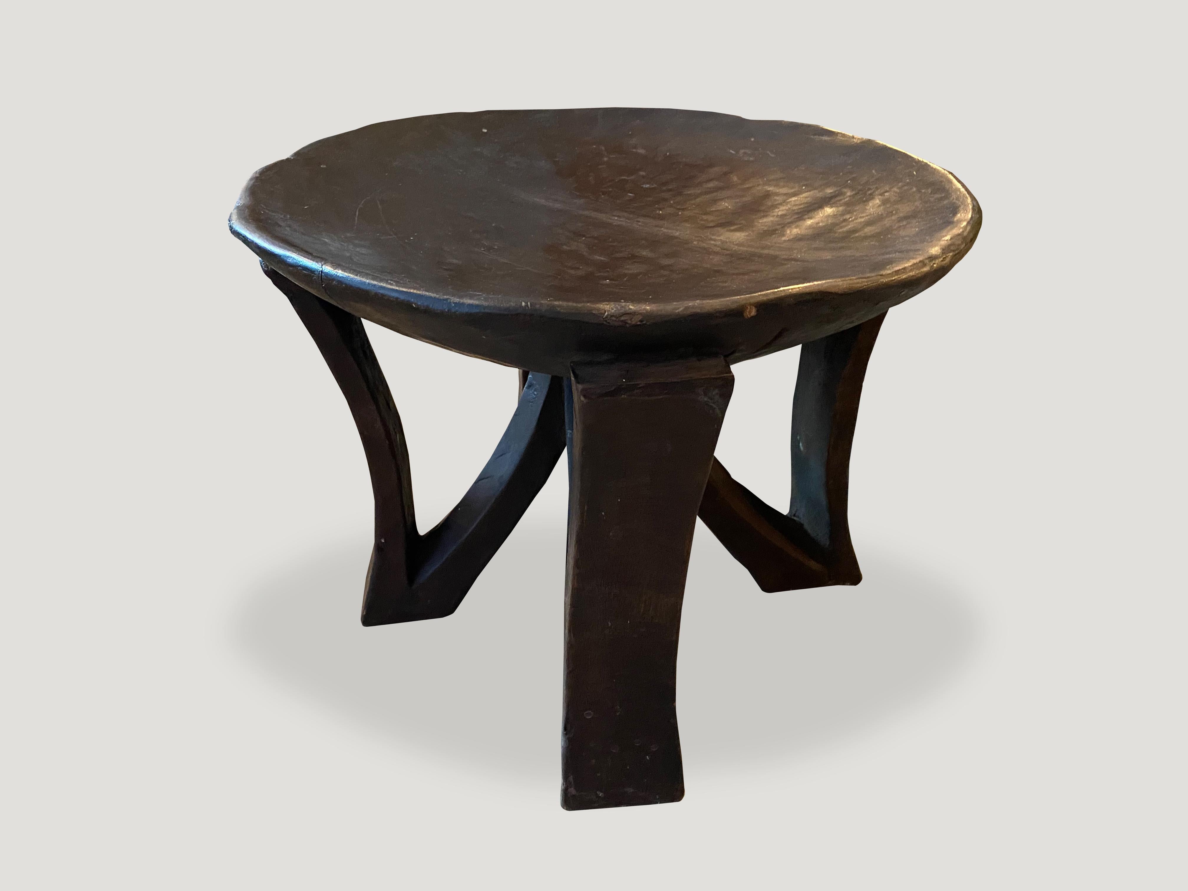 Antique Mahogany Wood African Sculptural Side Table or Bowl In Excellent Condition In New York, NY