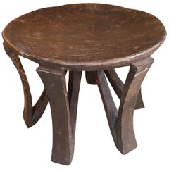 Andrianna Shamaris Antique Mahogany Wood African Sculptural Side Table or Bowl