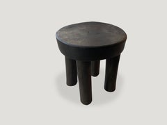 Andrianna Shamaris Antique Mahogany Wood African Stool or Side Table