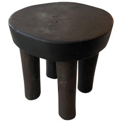Andrianna Shamaris Antique Mahogany Wood African Stool or Side Table