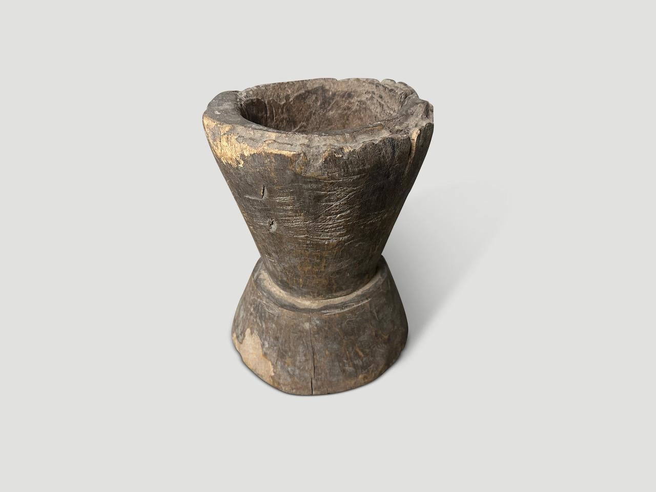 Organic Modern Andrianna Shamaris Antique Mortar For Sale