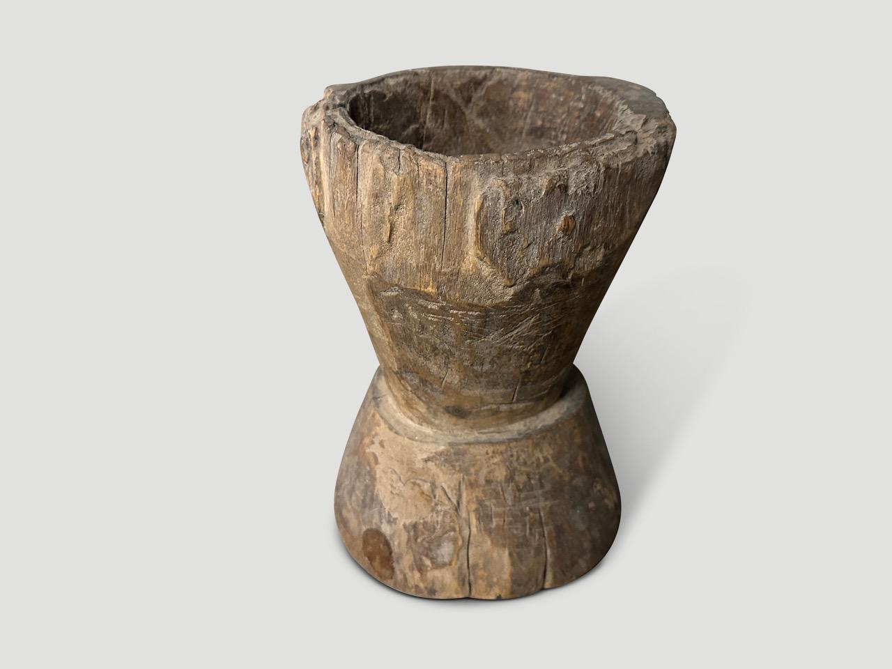 Andrianna Shamaris Antique Mortar In Excellent Condition For Sale In New York, NY