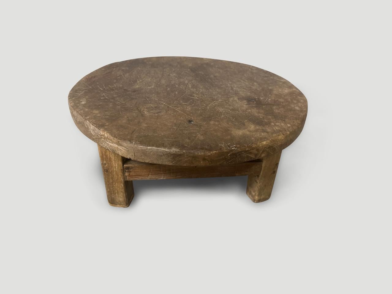 Indonesian Antique Round Side Table or Stool For Sale