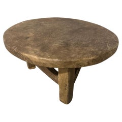 Antique Round Side Table or Stool