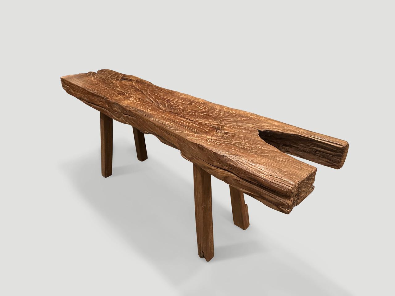Andrianna Shamaris Antique Sculptural Bench In Excellent Condition For Sale In New York, NY