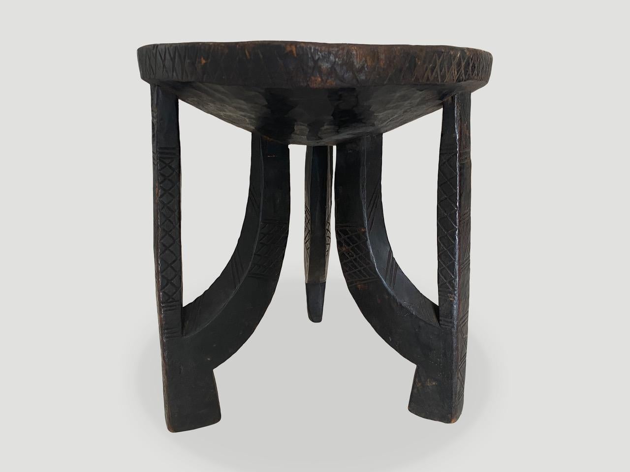 Tribal Andrianna Shamaris Antique Sculptural Side Table, Stool or Bowl