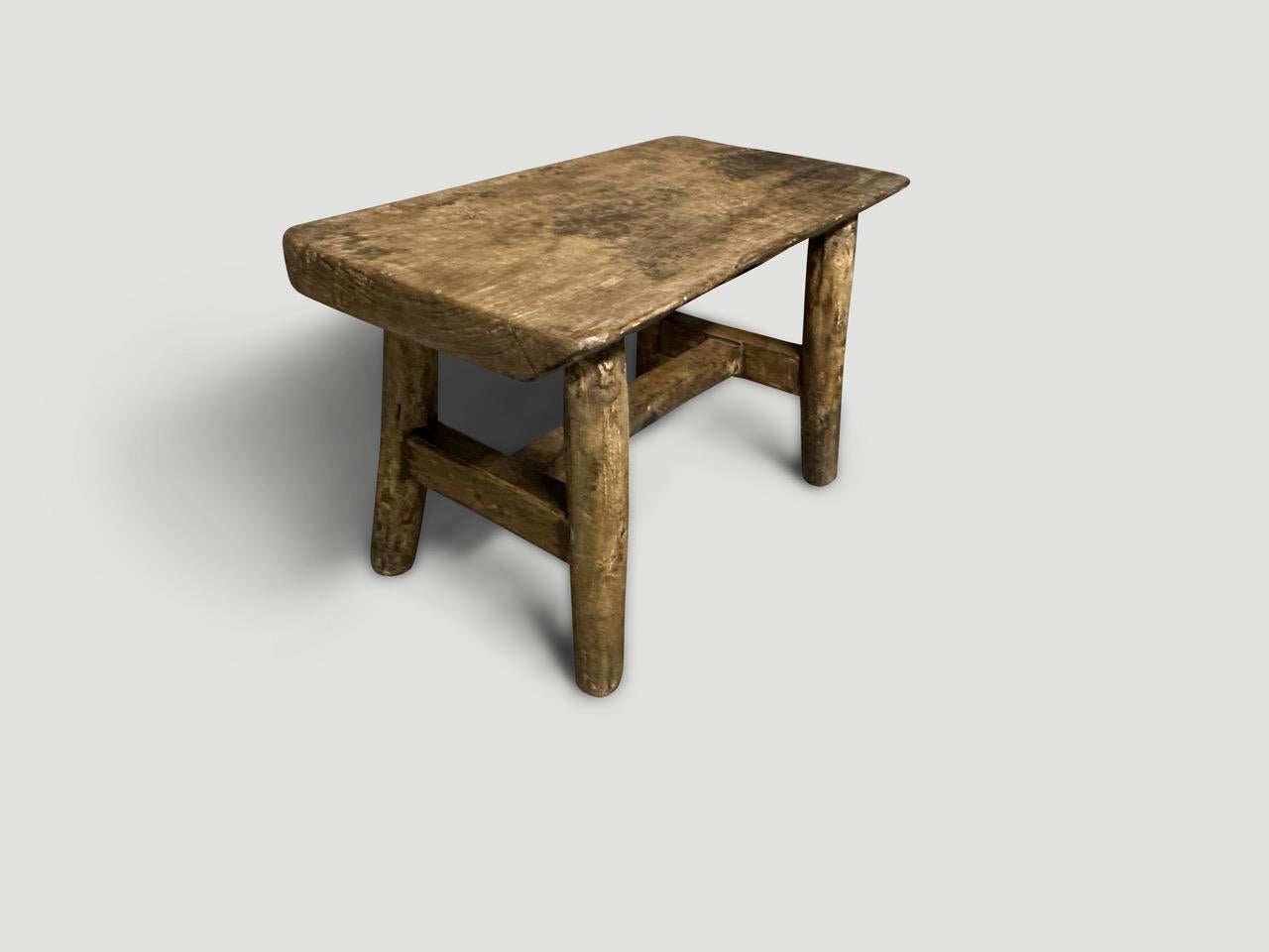Andrianna Shamaris Antique Side Table or Bench In Excellent Condition For Sale In New York, NY