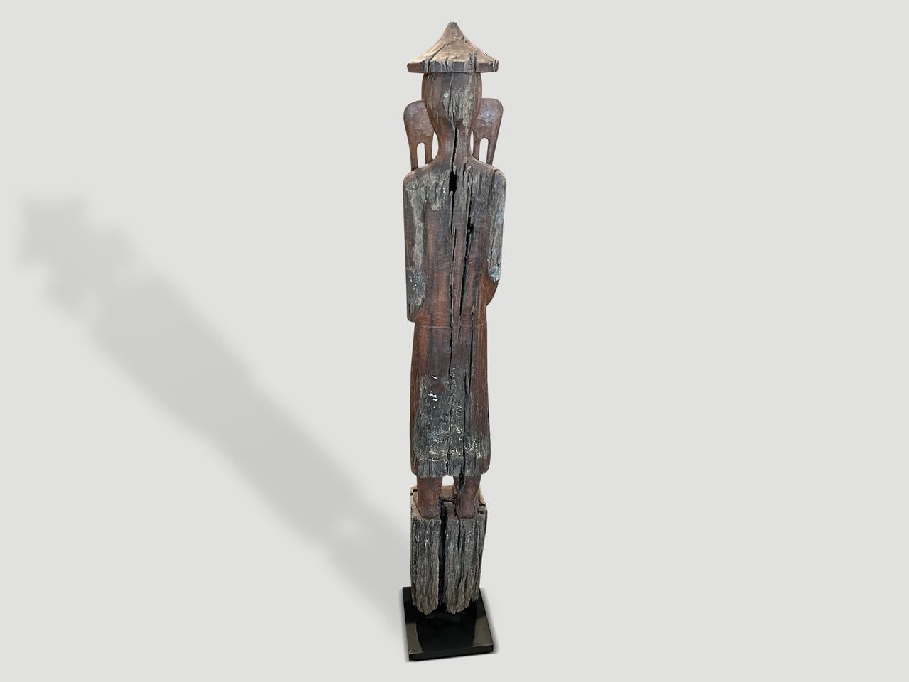 Tribal Andrianna Shamaris Antique Statue from Borneo For Sale