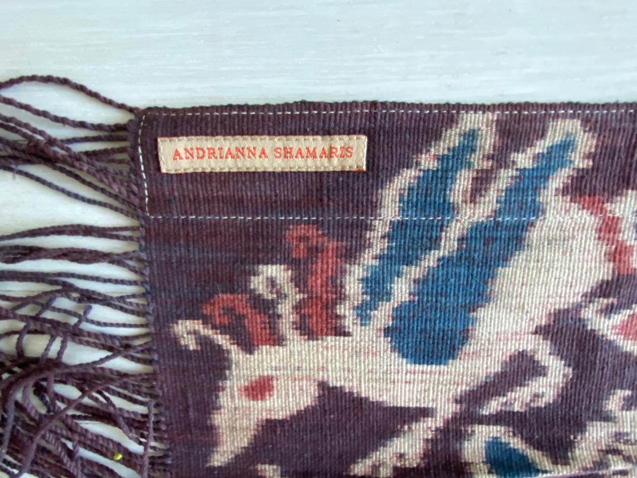 20th Century Andrianna Shamaris Antique Sumba Hinggi Hip Cloth with a Suede Border For Sale
