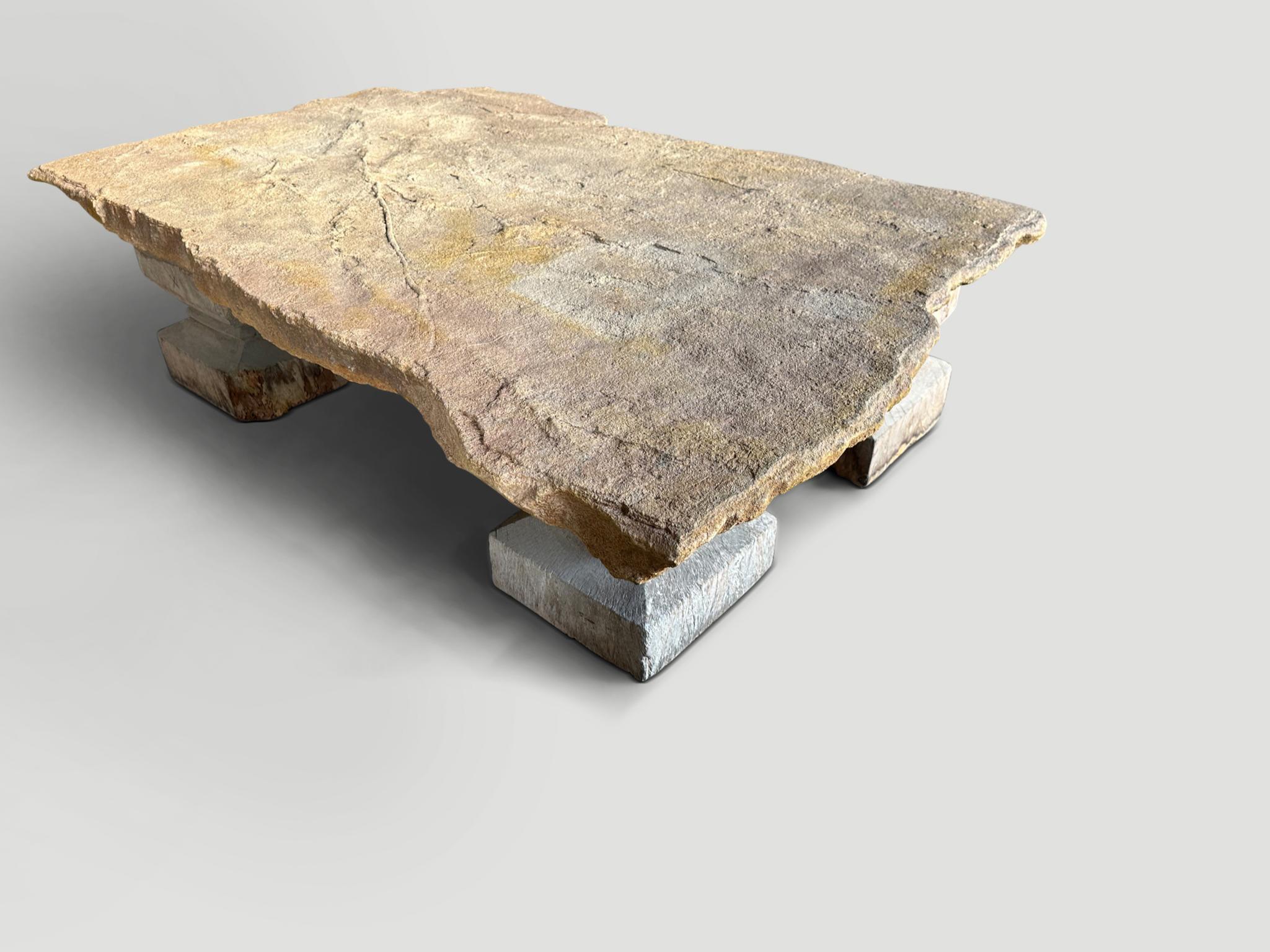 Andrianna Shamaris Antique Sumba Stone Coffee Table  In Excellent Condition For Sale In New York, NY
