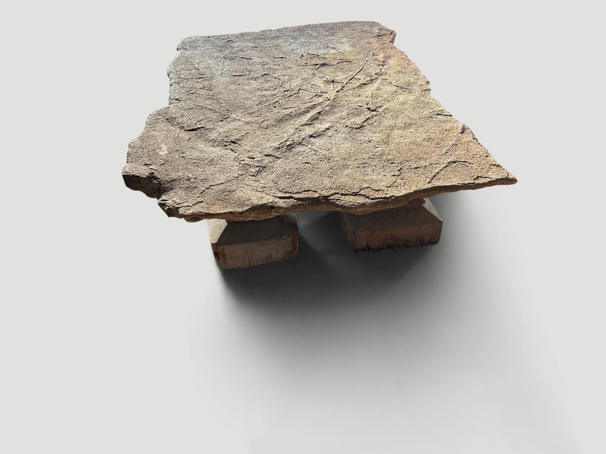 Andrianna Shamaris Antique Sumba Stone Coffee Table  For Sale 1