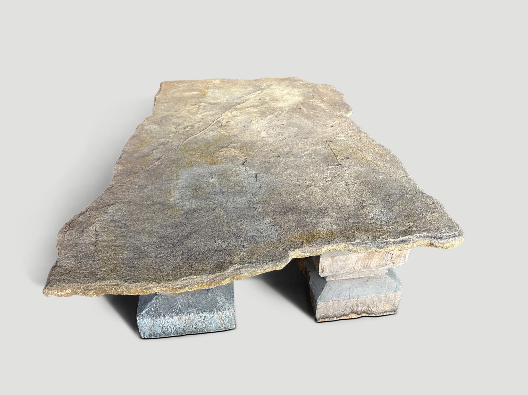 Andrianna Shamaris Antique Sumba Stone Coffee Table  For Sale 3
