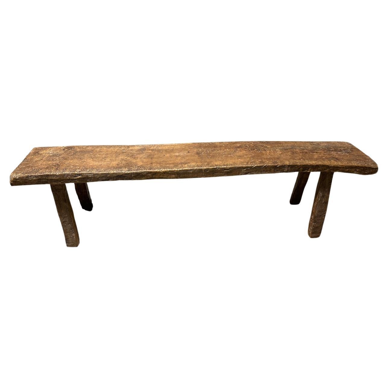 Andrianna Shamaris Antique Teak Wood Bench For Sale