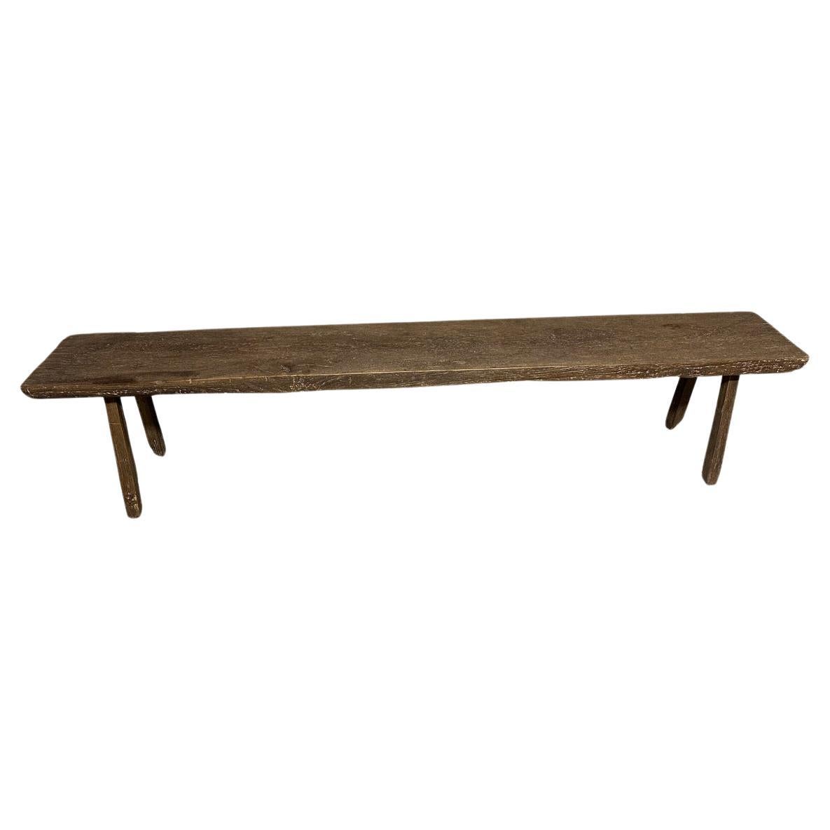 Andrianna Shamaris Antique Teak Wood Bench  For Sale