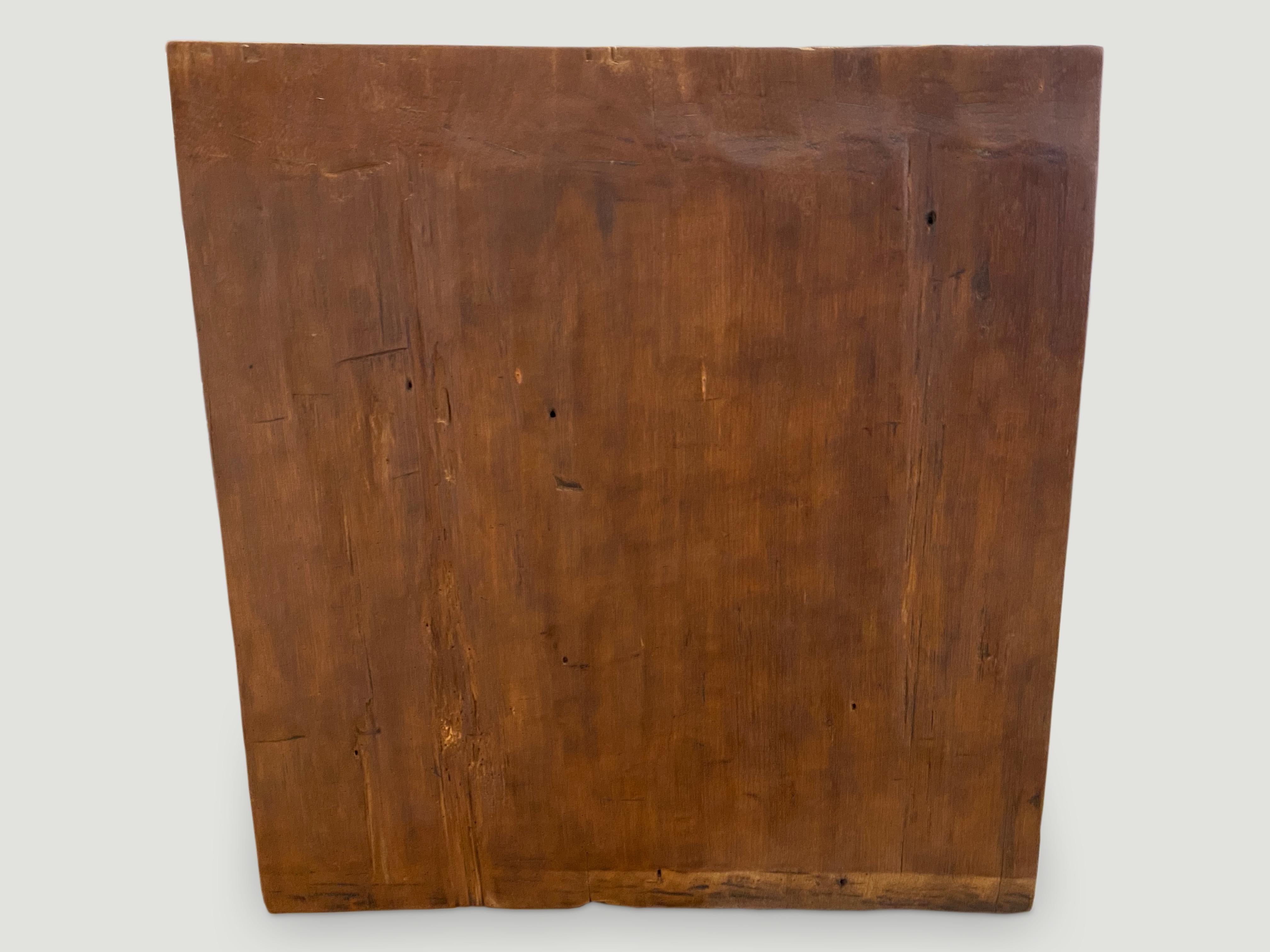 Andrianna Shamaris Antique Teak Wood Carved Panel In Excellent Condition For Sale In New York, NY