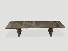 Tavolino o panca Andrianna Shamaris in legno di teak antico