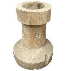 Andrianna Shamaris Antique Teak Wood Column Side Table