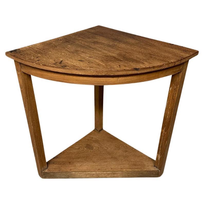 Andrianna Shamaris Antique Teak Wood Corner Table For Sale
