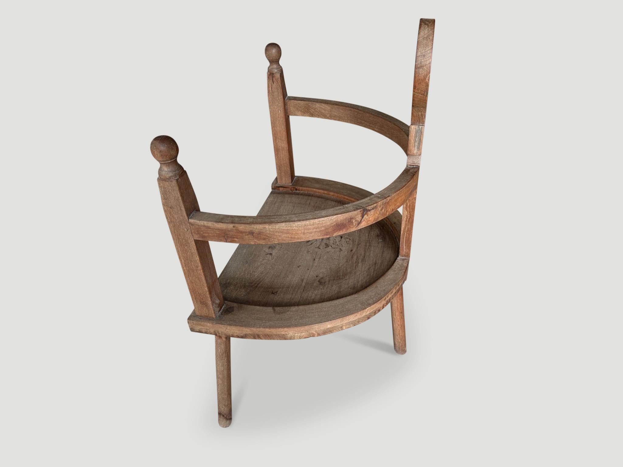 Primitive Andrianna Shamaris Antique Teak Wood Decorative Chair For Sale