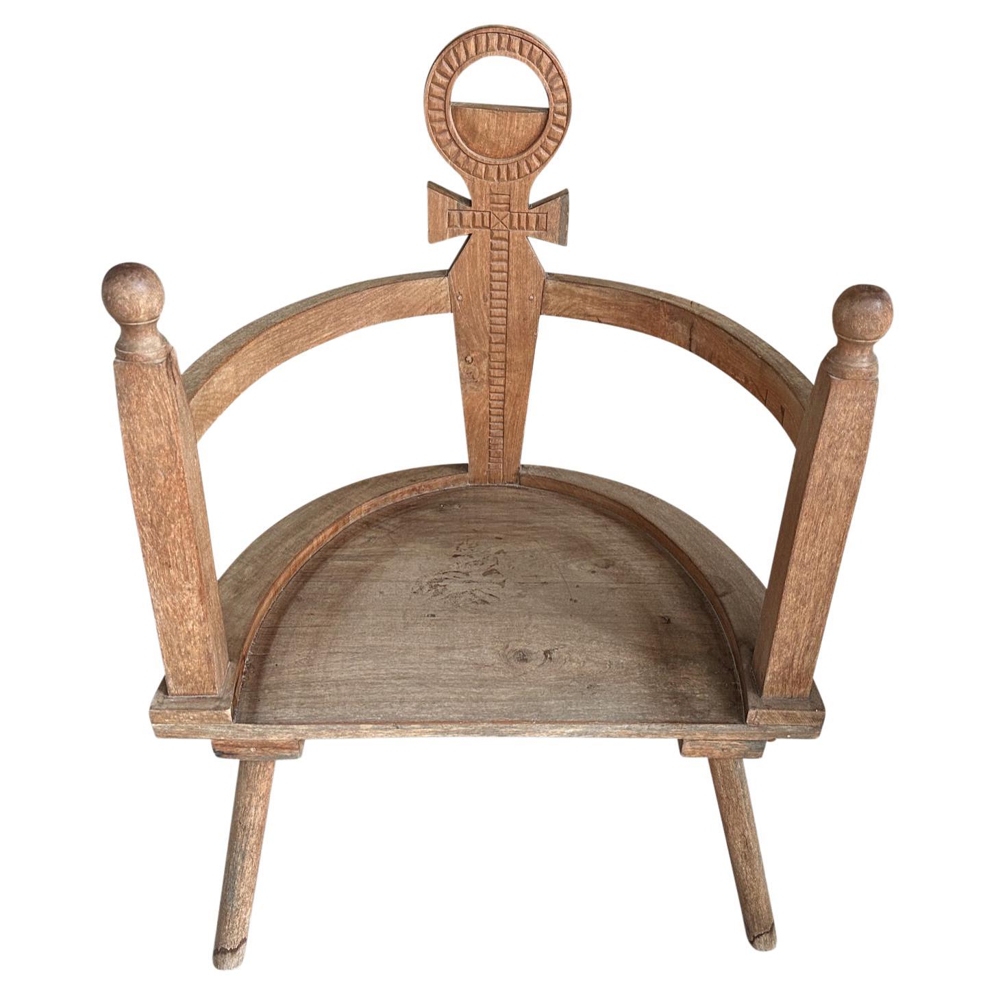 Andrianna Shamaris Antique Teak Wood Decorative Chair For Sale