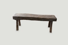 Andrianna Shamaris Antique Teak Wood Log Bench