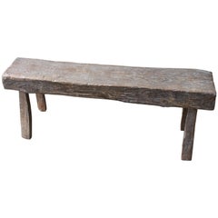 Andrianna Shamaris Antique Teak Wood Log Bench