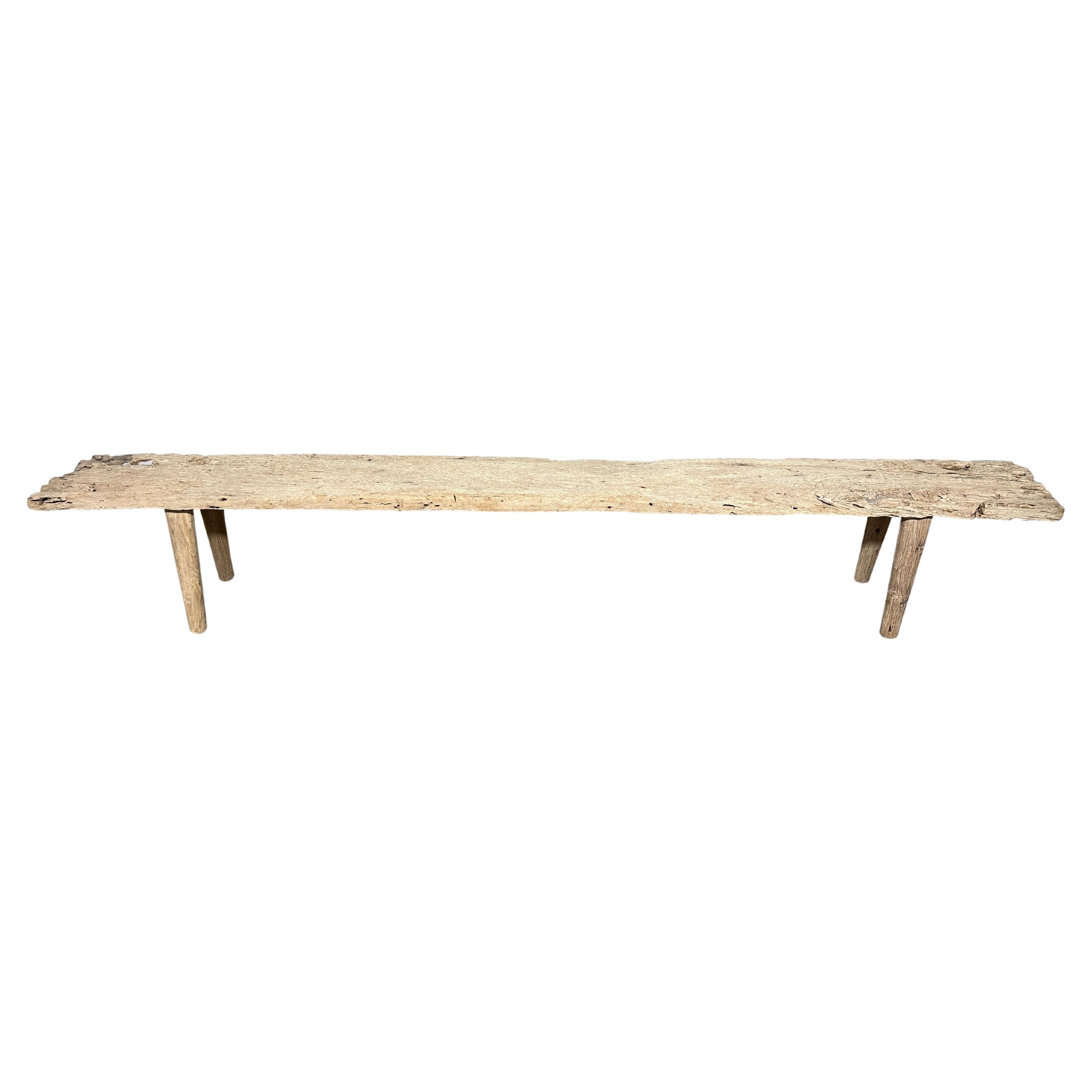 Andrianna Shamaris Antique Teak Wood Long Bench For Sale