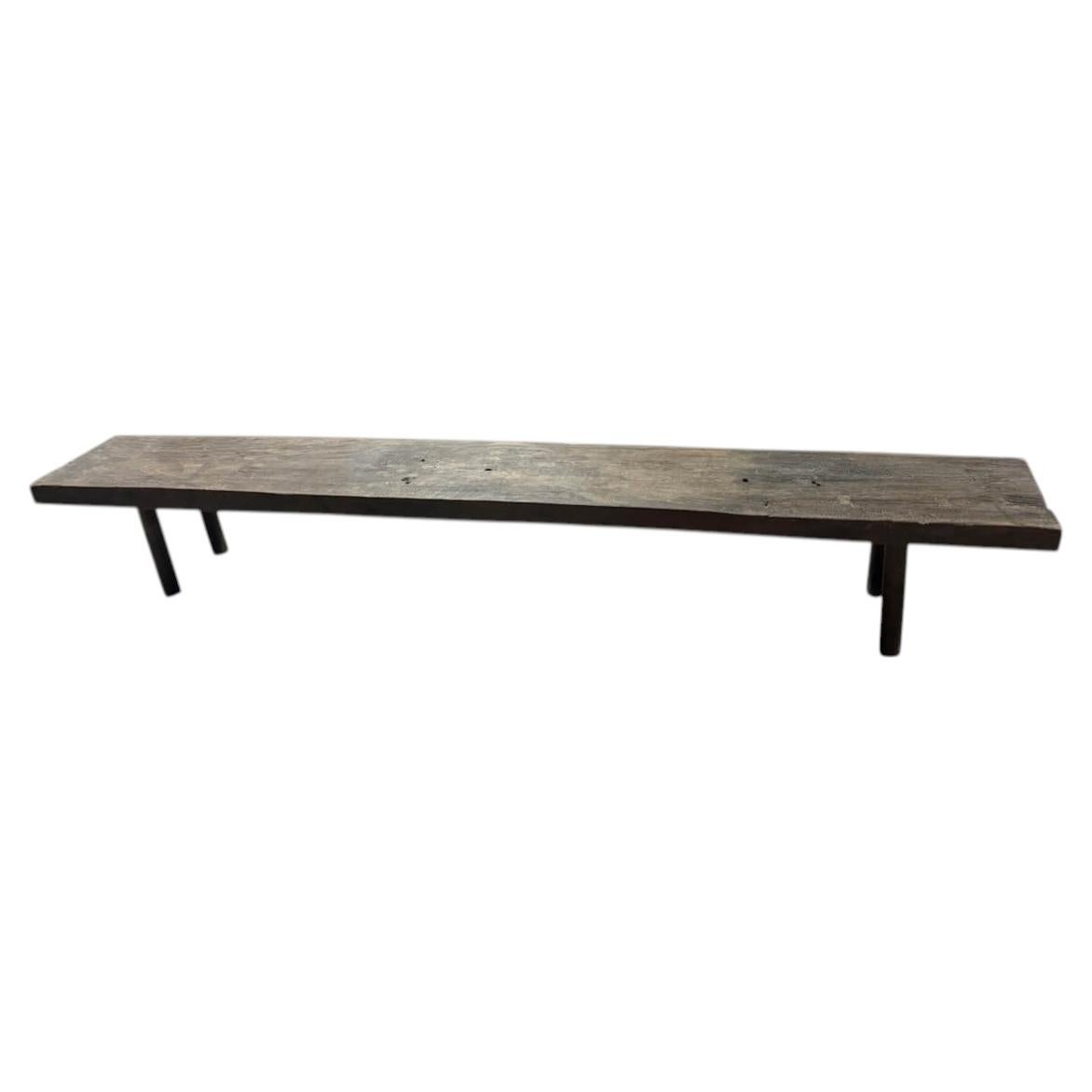 Andrianna Shamaris Teak Wood Long Bench, Minimalist Style