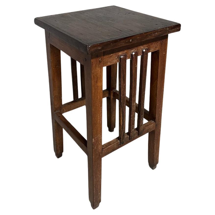 Andrianna Shamaris Antique Teak Wood Pedestal or Tall Side Table For Sale