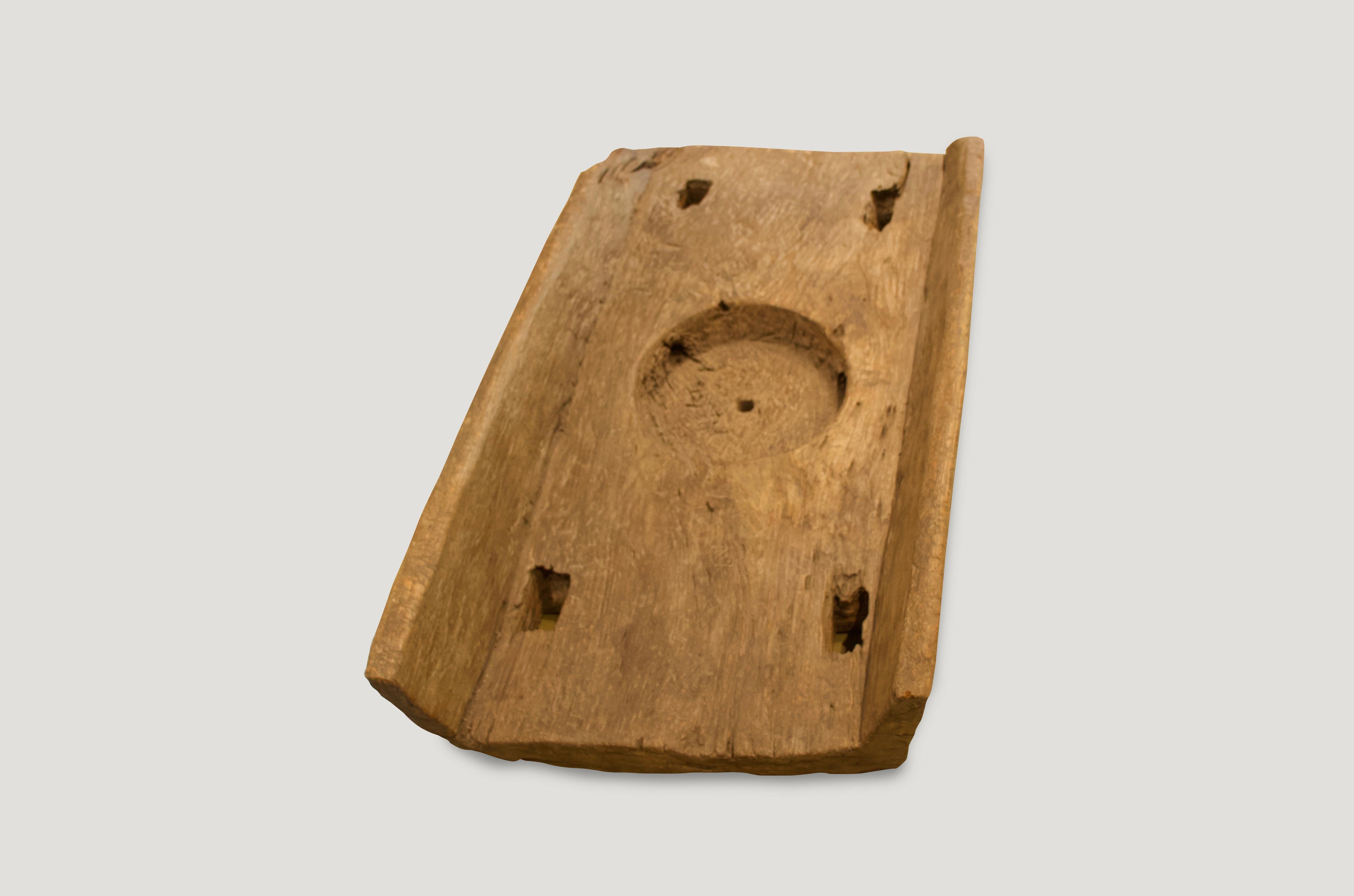 Primitive Antique Teak Wood Rice Pounder For Sale