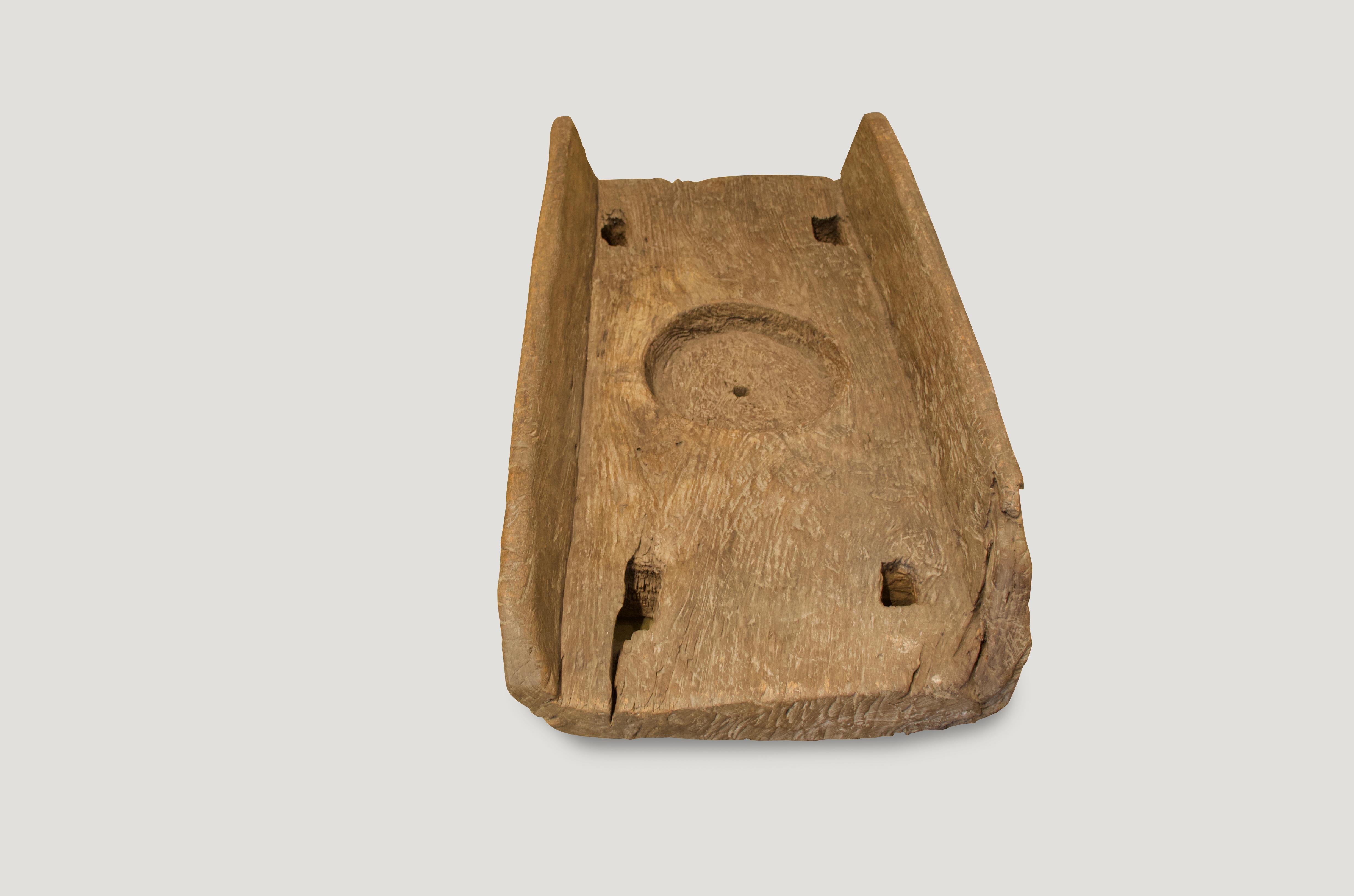 Andrianna Shamaris Antique Teak Wood Rice Pounder In Good Condition For Sale In New York, NY