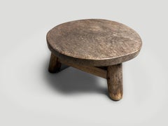 Andrianna Shamaris Wabi-Sabi Teak Wood Side Table, Minimalist Design
