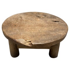 Antique Teak Wood Side Table or Stool
