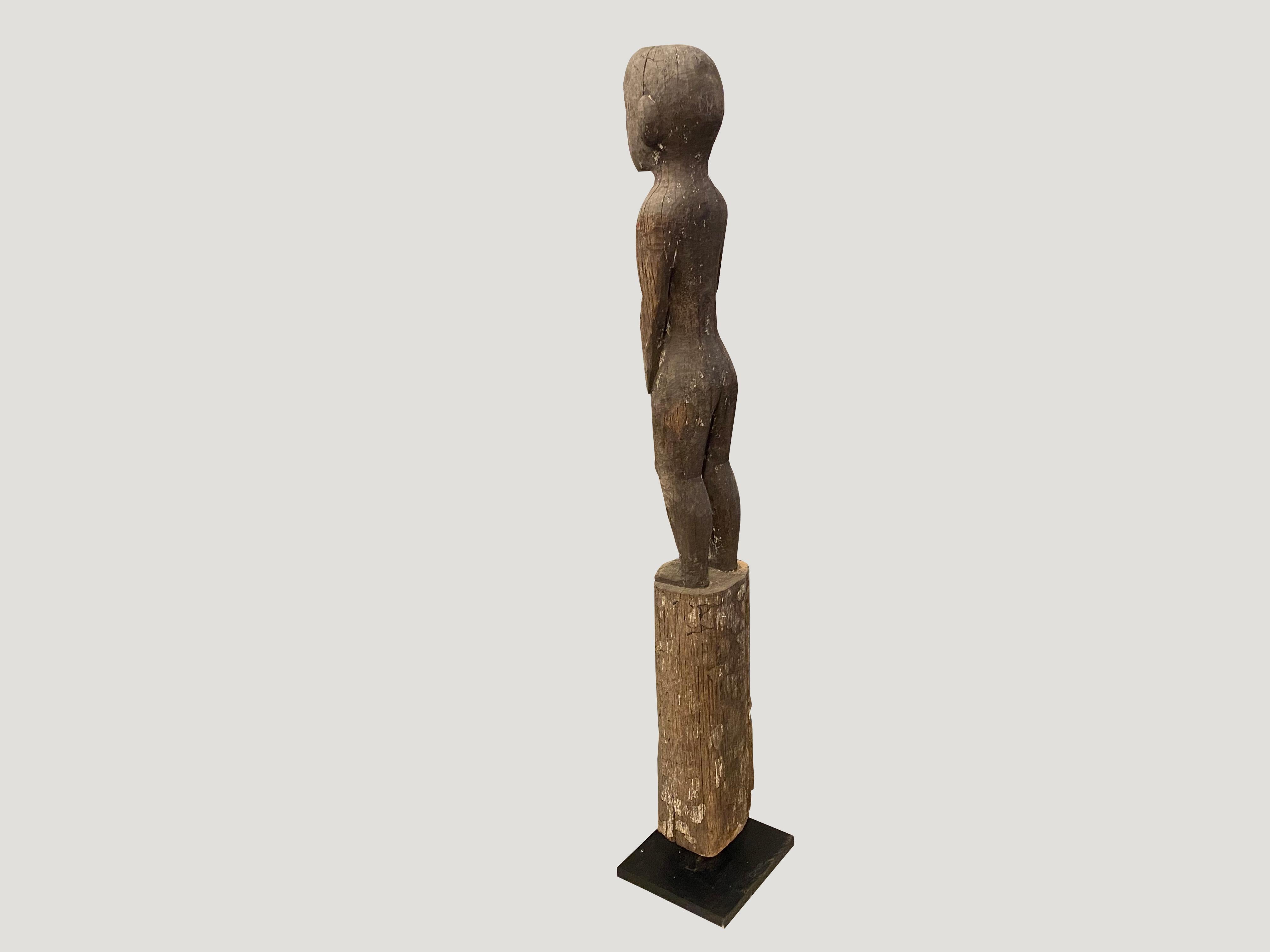Mid-20th Century Andrianna Shamaris Antique Teak Wood Statue from Borneo